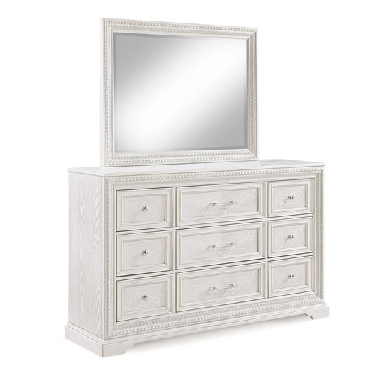 6 Drawer Storage Dresser Antique Wooden Bedroom Furniture - Antique White