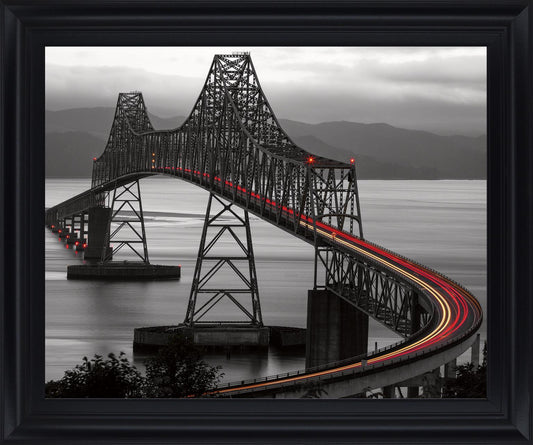 Steel Glow Curve - 28" x 34" Framed Wall Art