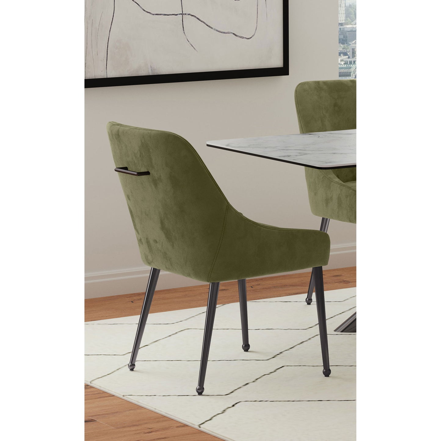 Barnay - Upholstered Dining Side Chair (Set of 2) - Olive