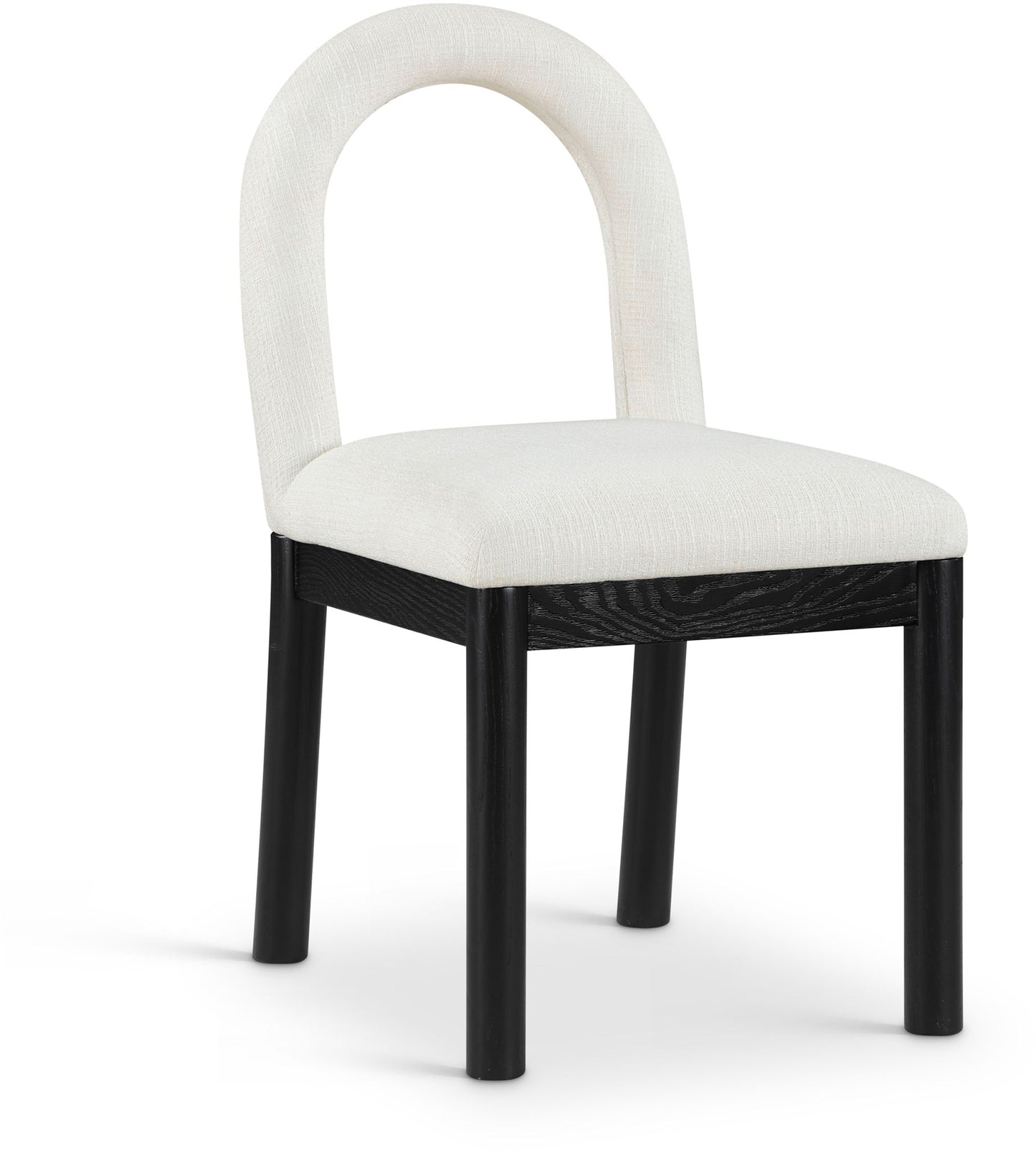 Conrad - Linen Dining Chair With Black Legs