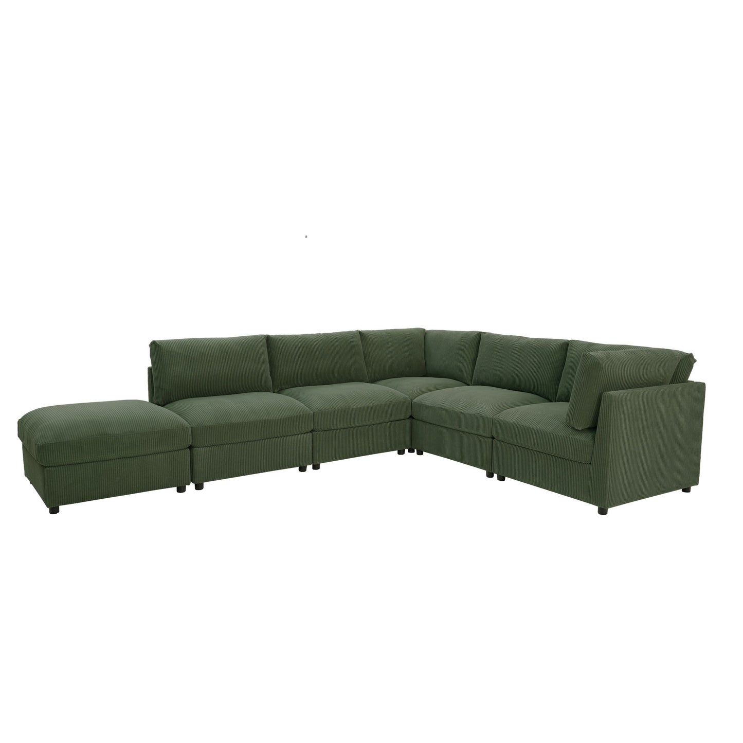 Reversible Modular Sectional & Custom Configuration And Premium Upholstery - Dark Green