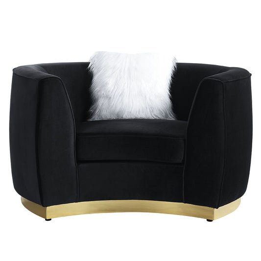Achelle - Chair With Pillow - Black Velvet