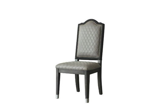 House Beatrice - Side Chair (Set of 2) - Two Tone Gray Fabric & Charcoal