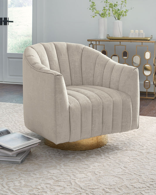 Penzlin - Swivel Accent Chair - Pearl