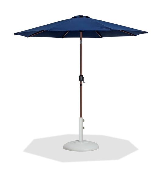 Fiji - Aluminum Patio Umbrella With Round White And Teak Base