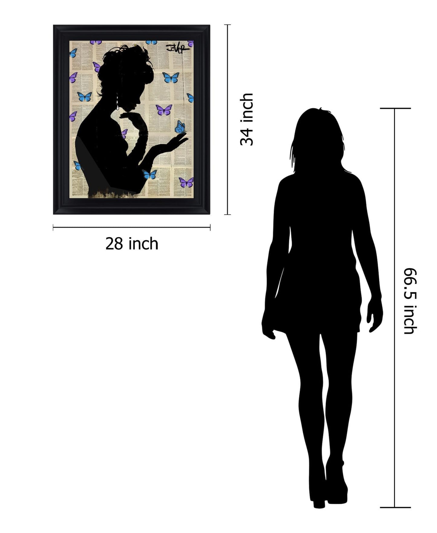 Whimsical Silhouette - 28" x 34" Framed Wall Art