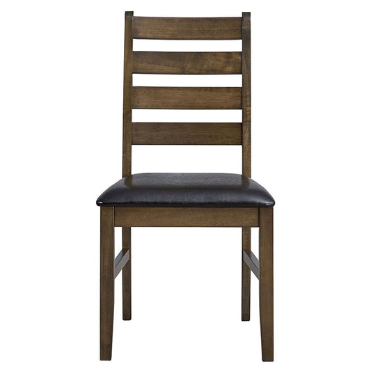 Damica - Side Chair (Set of 2) - Brown Synthetic Leather & Walnut