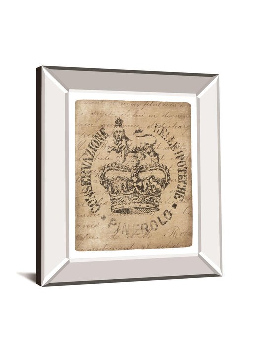 Vintage Seal IV V2 By Wild Apple Portfolio - Mirror Framed Print Wall Art - Beige