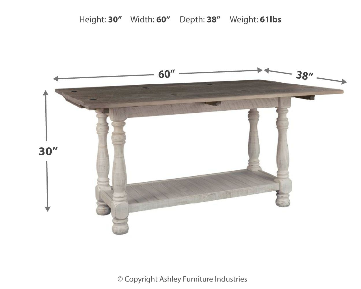 Havalance - Flip Top Sofa Table - Gray / White