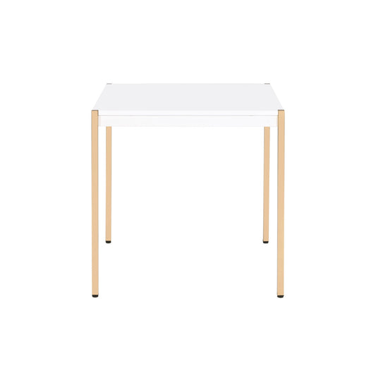 Otrac - End Table - White & Gold