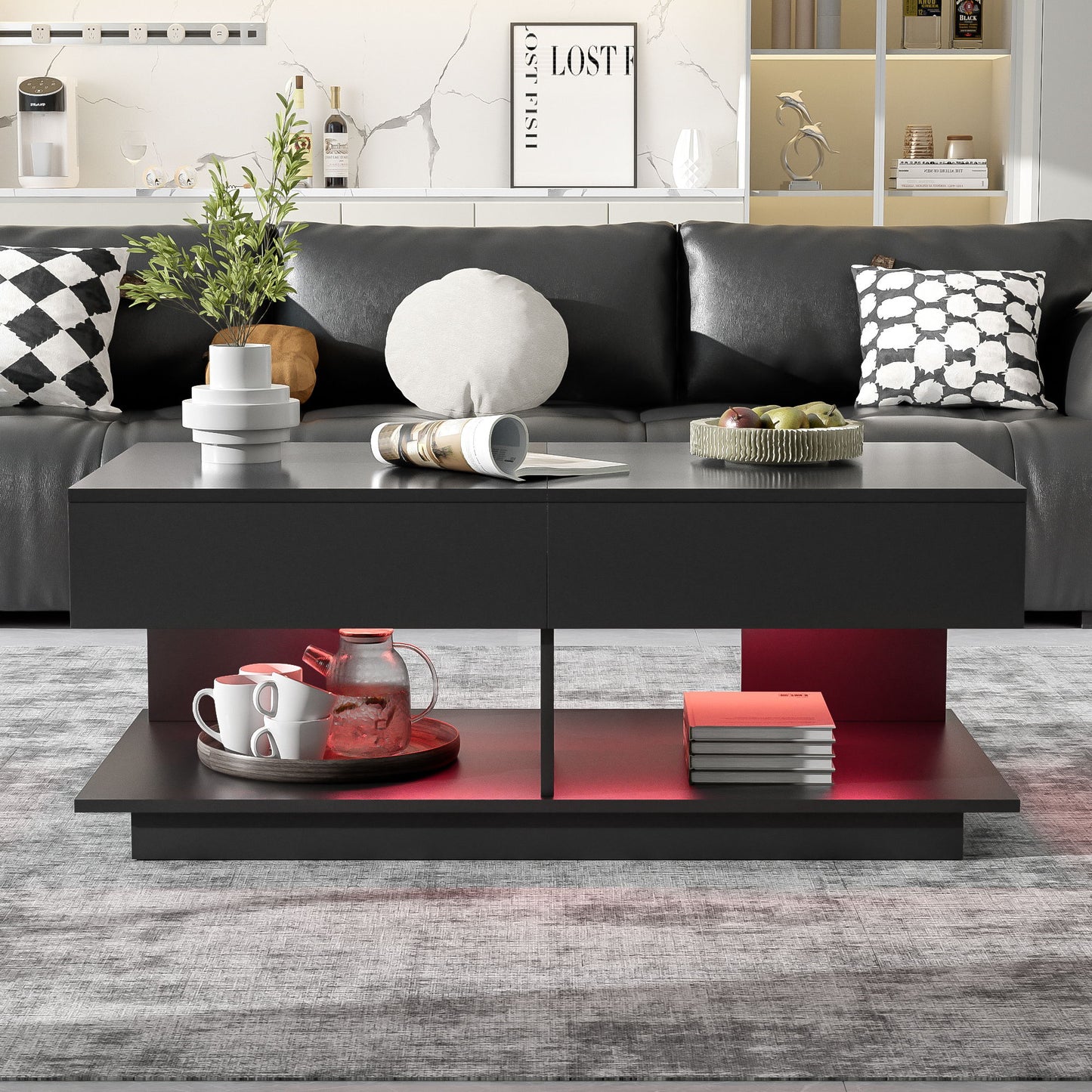 Multifunctional Adjustable Coffee Table With Hidden Storage Space For Living Room