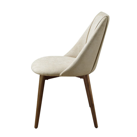 Willene - Side Chair (Set of 2) - Beige Fabric & Walnut