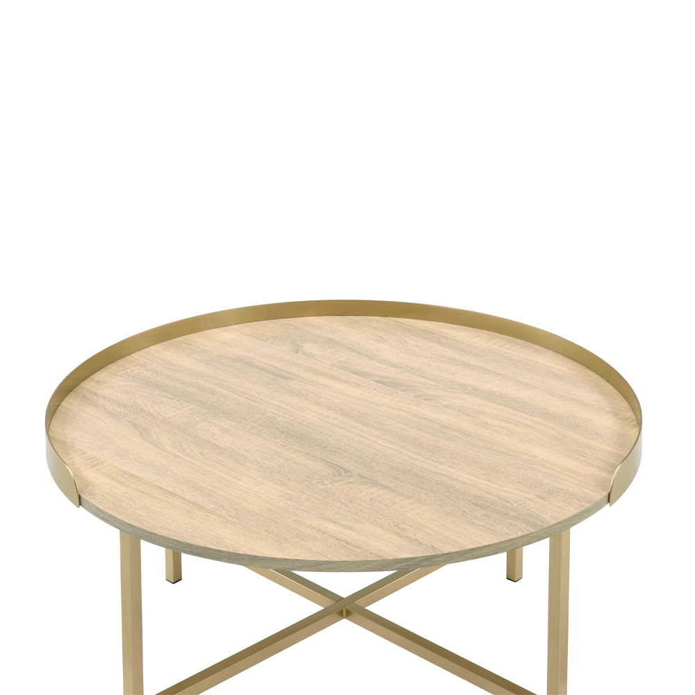 Mithea - Coffee Table - Oak & Gold