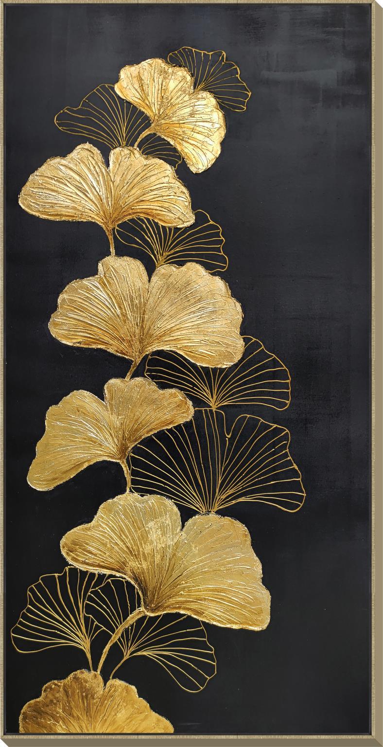 Hand Painted Textured Canvas In Frame - Yellow