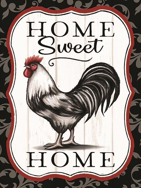 Home Sweet Home Rooster By Elizabeth Tyndall (Framed Small) - White