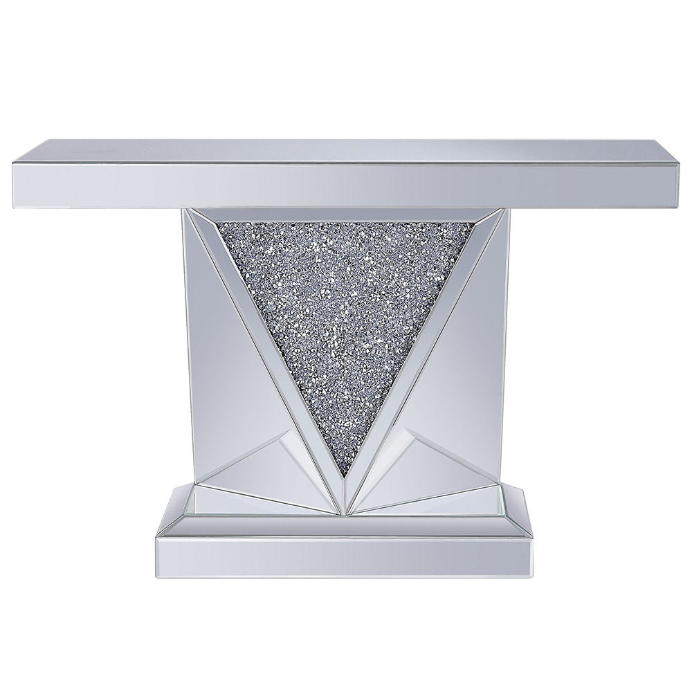 Noralie - 31"H Console Table - Mirrored & Faux Diamonds