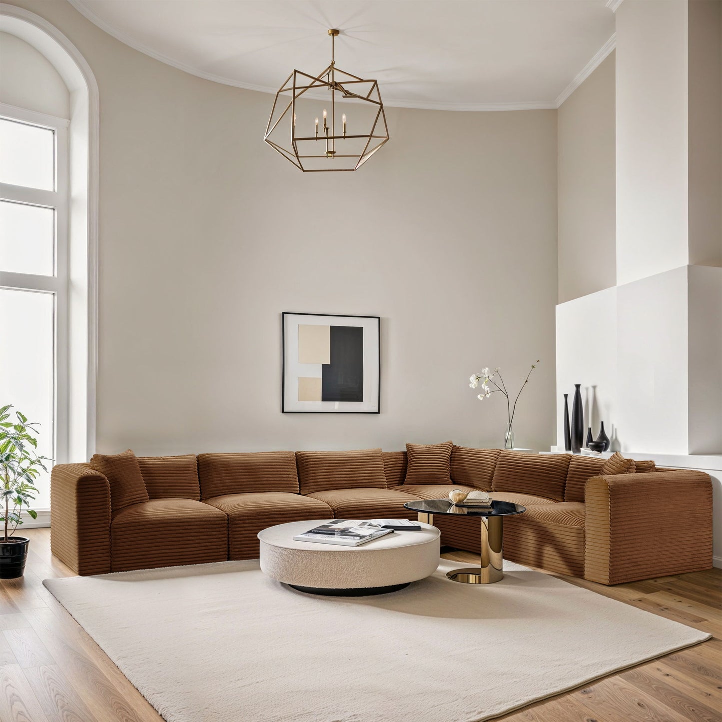 Shaggy - Fabric 6 Piece Modular Corner Sectional