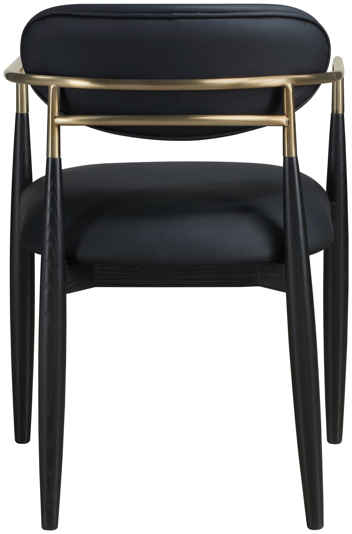 Riccio - Faux Leather Dining Arm Chair (Set of 2) - Black And Gold Frame