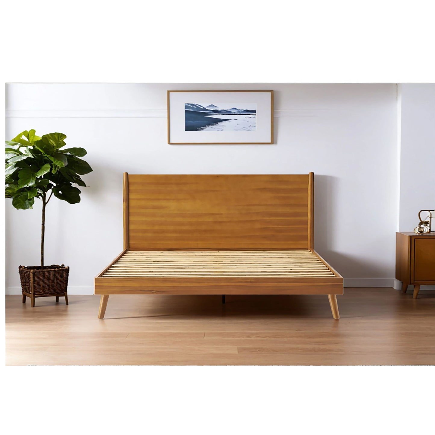 Okioki - Mid-Century Wood Bed