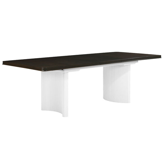 Carena - Dining Table With Leaf - White & Brown
