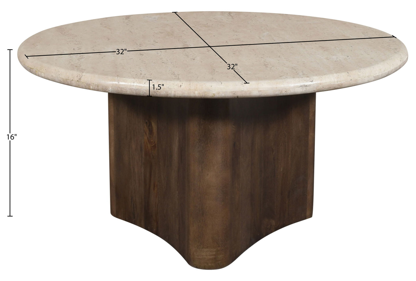 Pietra - Travertine And Mango Wood Table