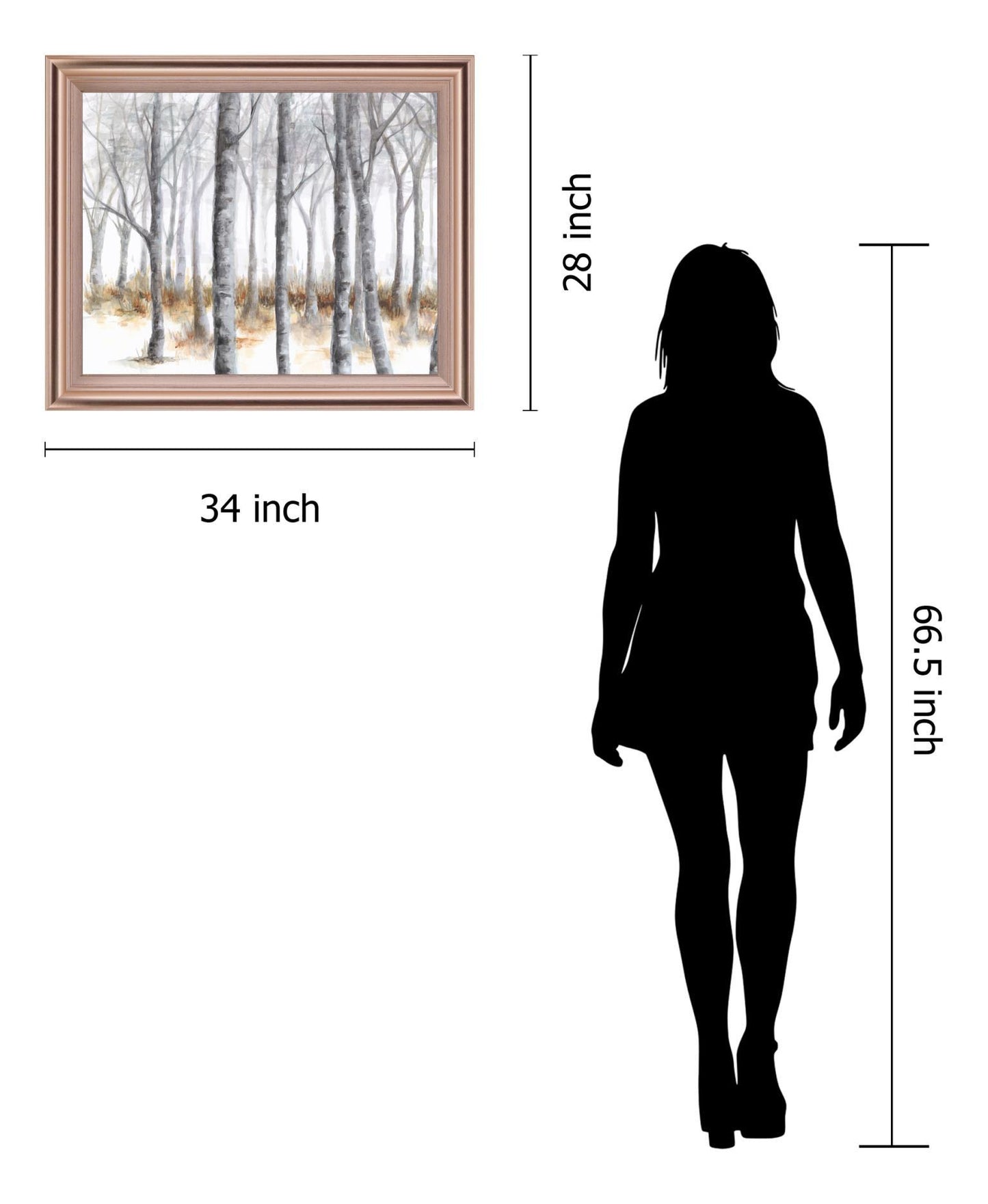 Whispering Silver Woods - 28" x 34" Framed Wall Art