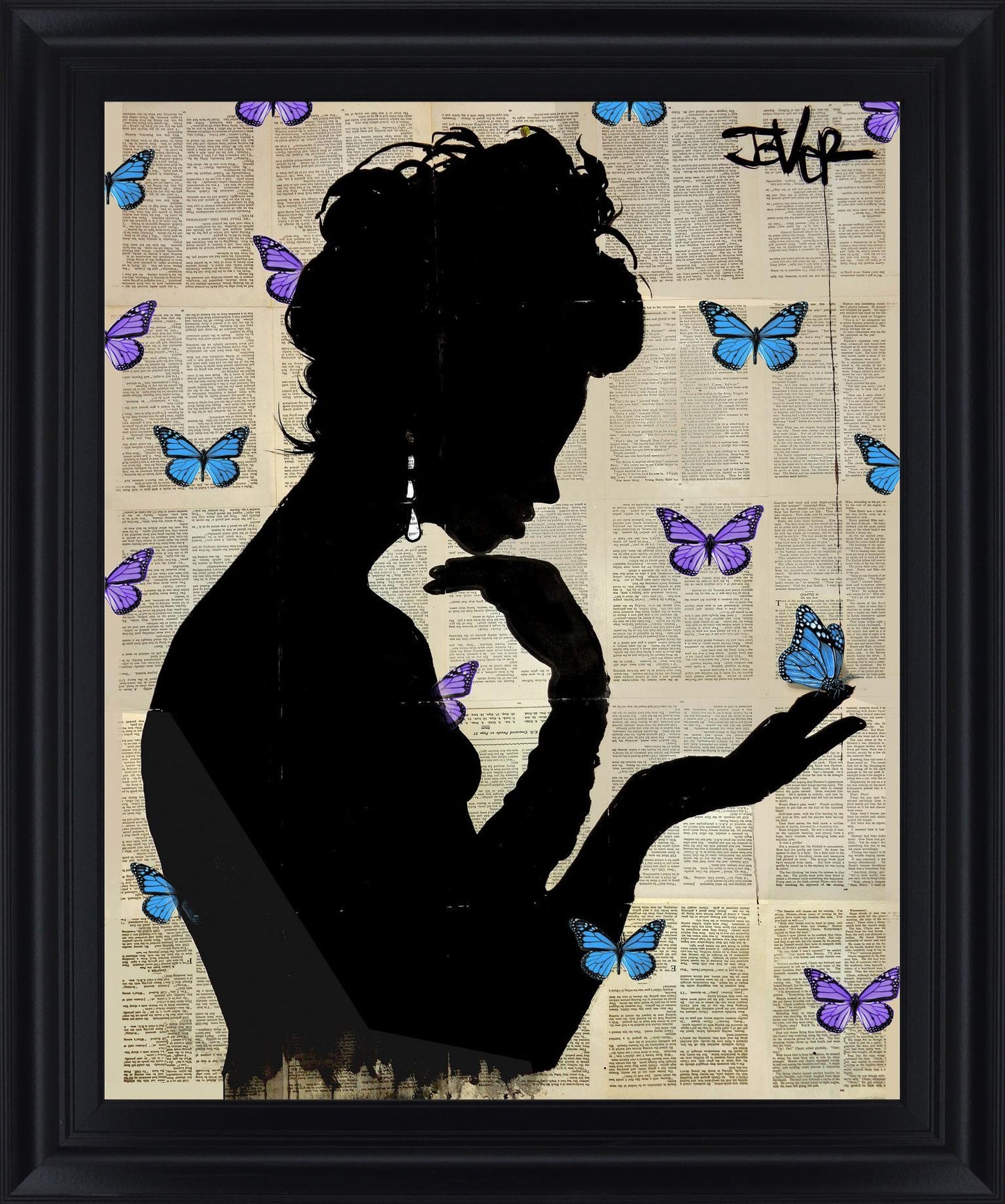 Whimsical Silhouette - 28" x 34" Framed Wall Art