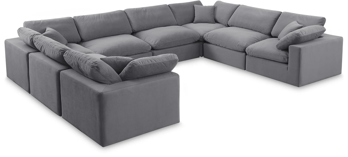 Comfy - 8 Piece Velvet Modular Sectional