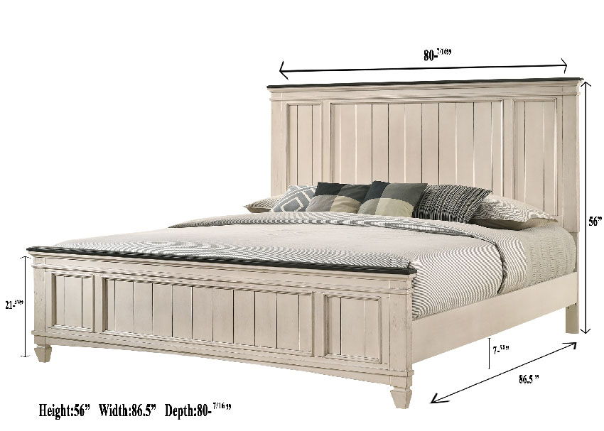 Sawyer - King Bed - Antique White