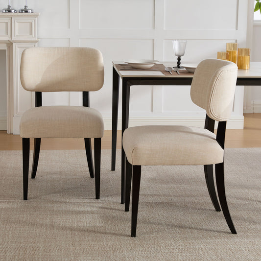 Kitchen Dining Chairs (Set of 2) - Cream