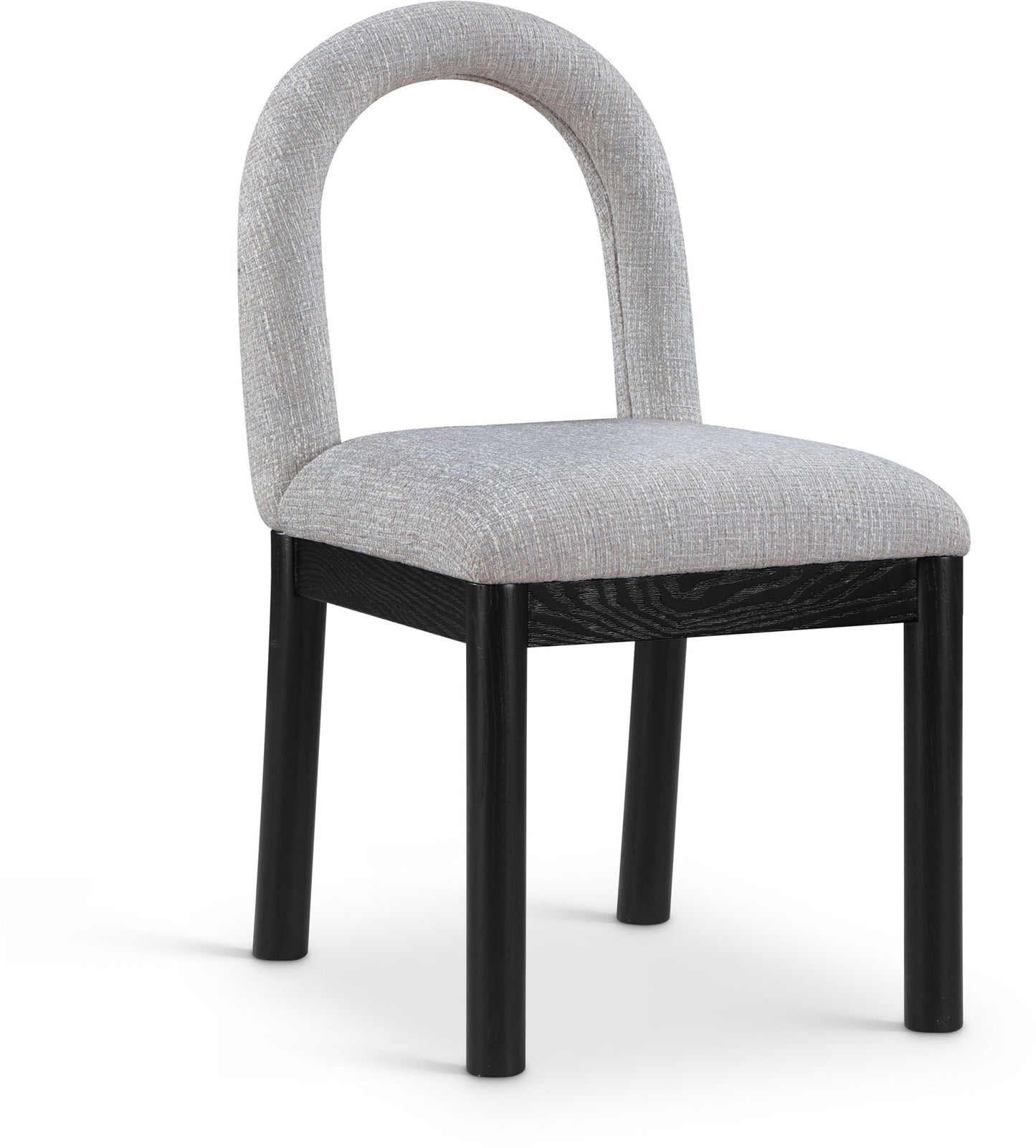 Conrad - Linen Dining Chair With Black Legs