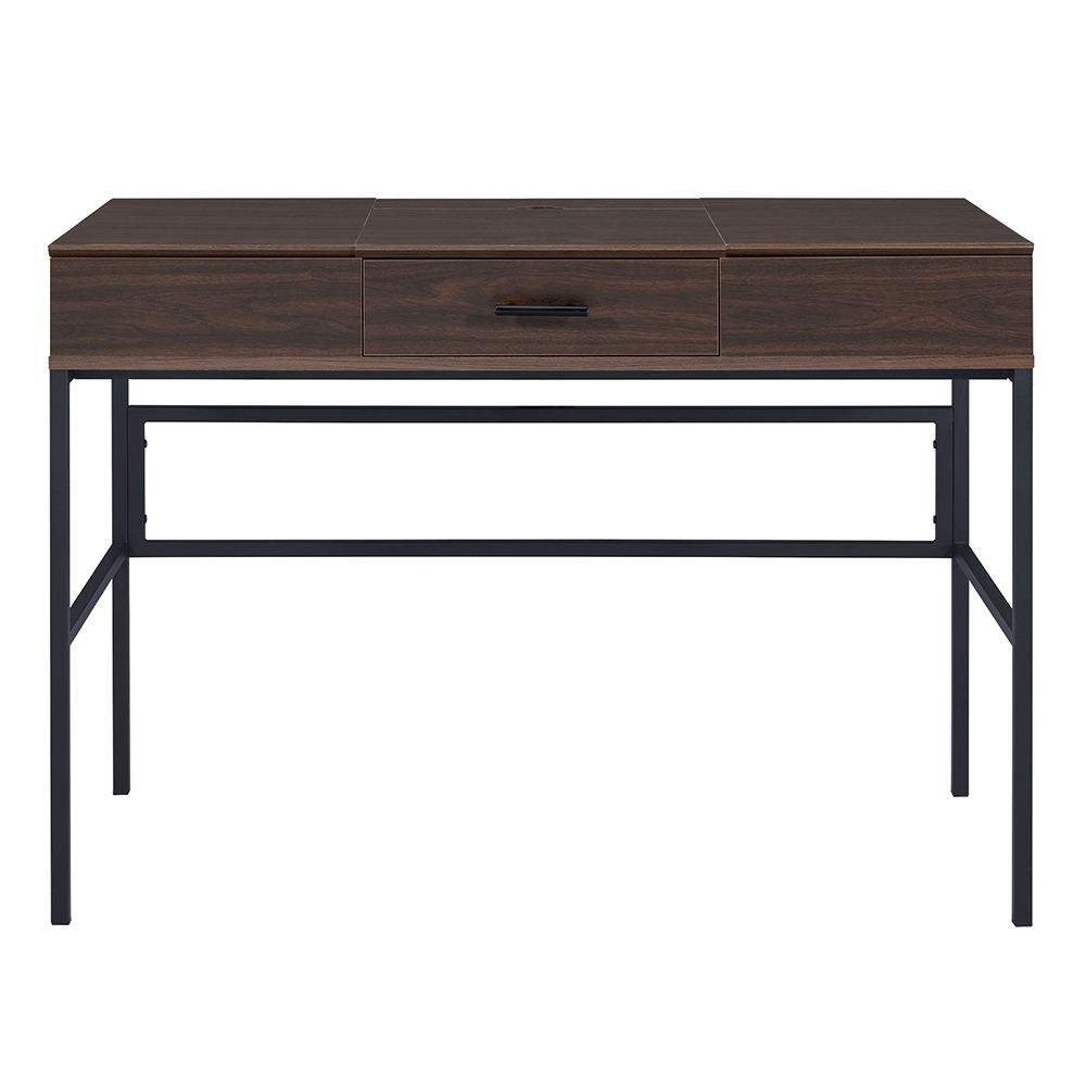Verster - Writing Desk With USB - Oak & Black