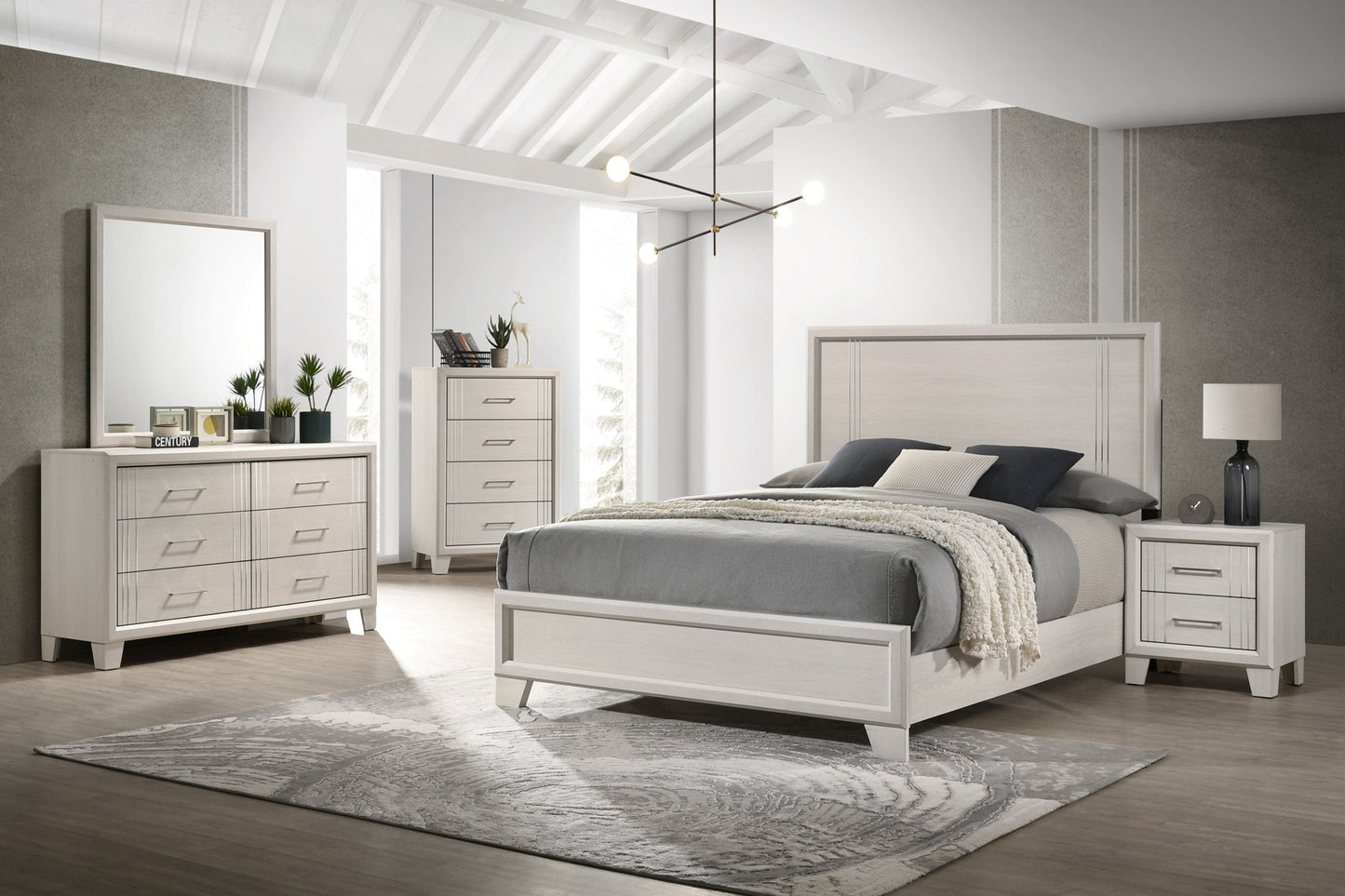 Charlie - King Bed - White