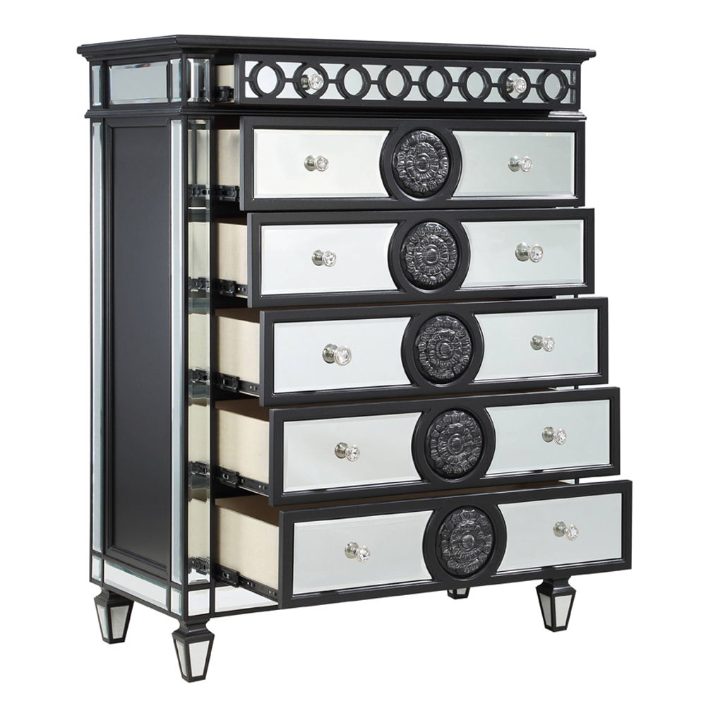 Varian II - Chest - Mirrored, Black & Sliver