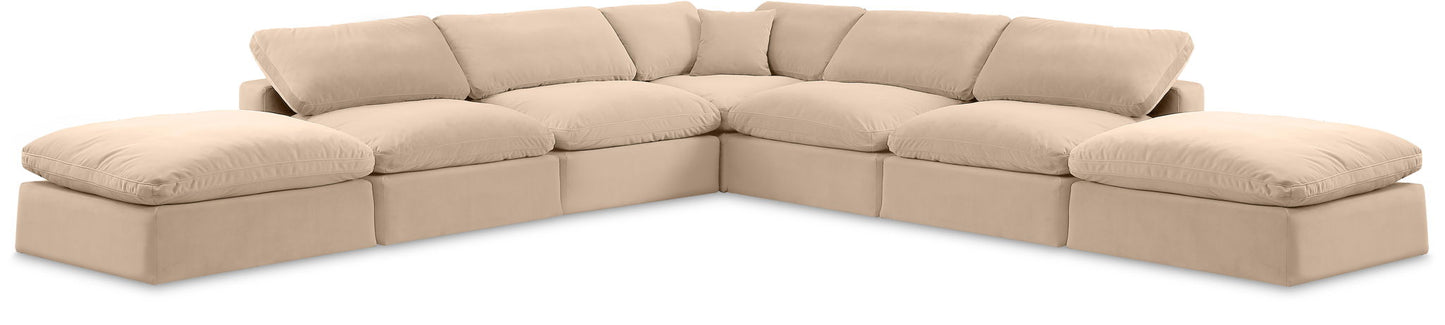 Comfy - 7 Piece Velvet Modular Corner Sectional