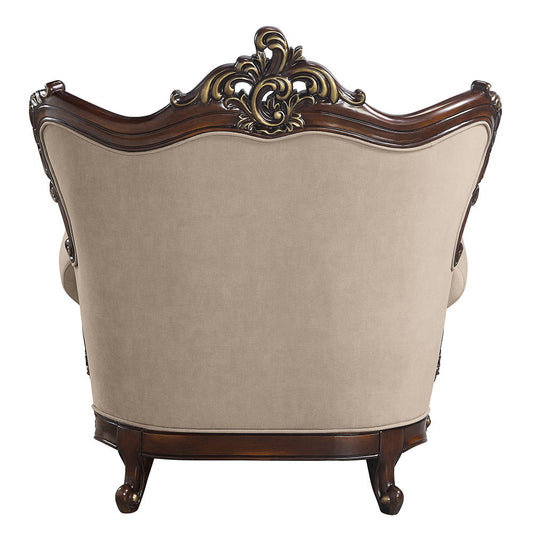 Ragnar - Chair With 2 Pillows - Light Brown Linen & Cherry