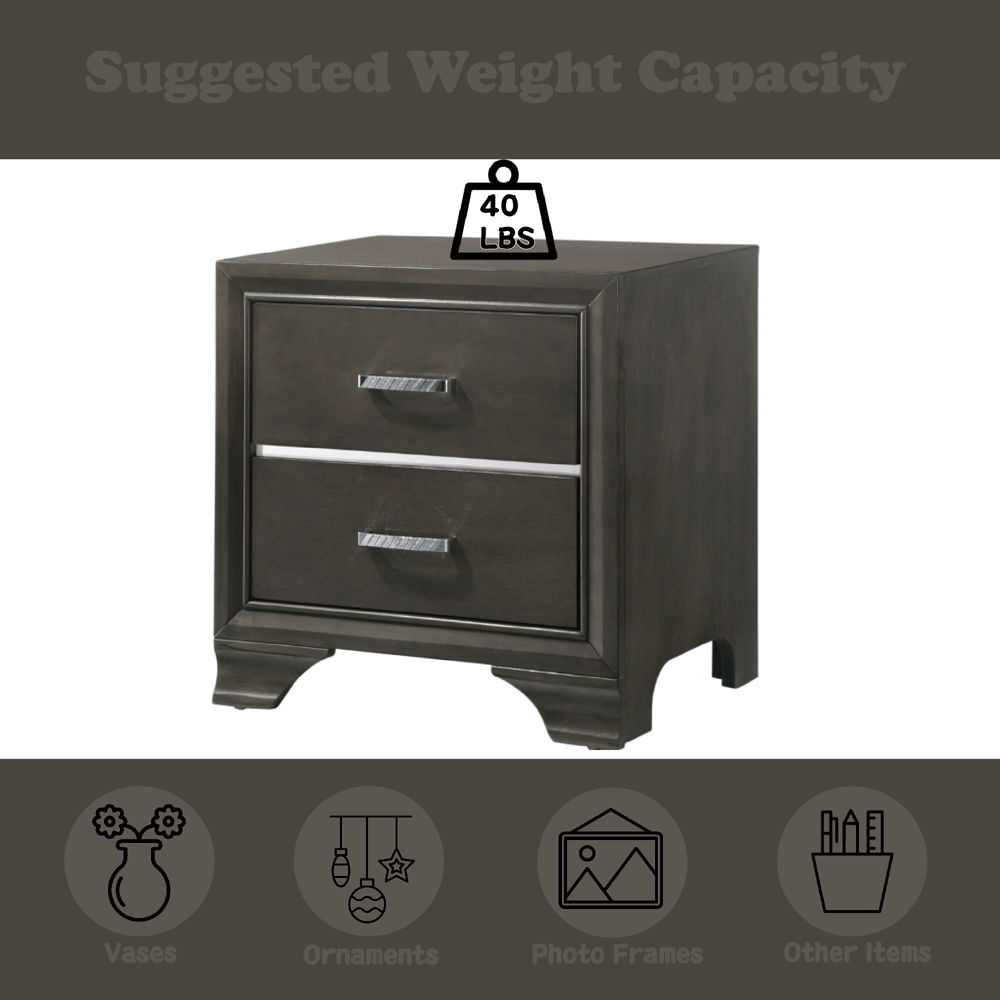 Carine II - Nightstand - Gray