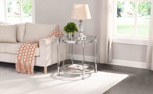 Contemporary Round Tempered Glass Table