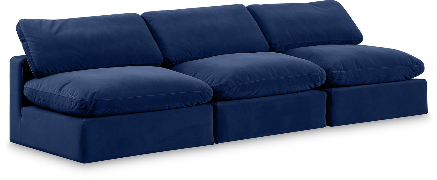 Comfy - Velvet Modular Armless Sofa 3 Seats