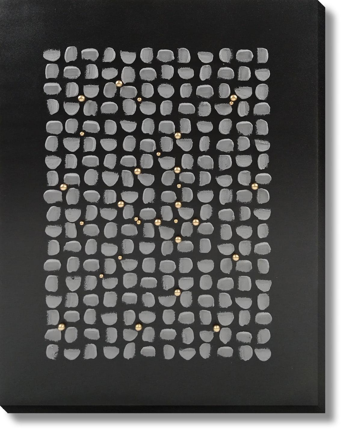 Midnight Pebble Array - 36" x 48" Framed Wall Art