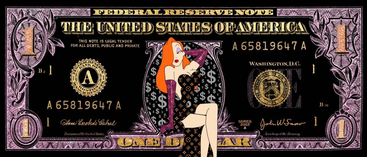 Opulent Diva Dollar - 28" x 63" Framed Wall Art