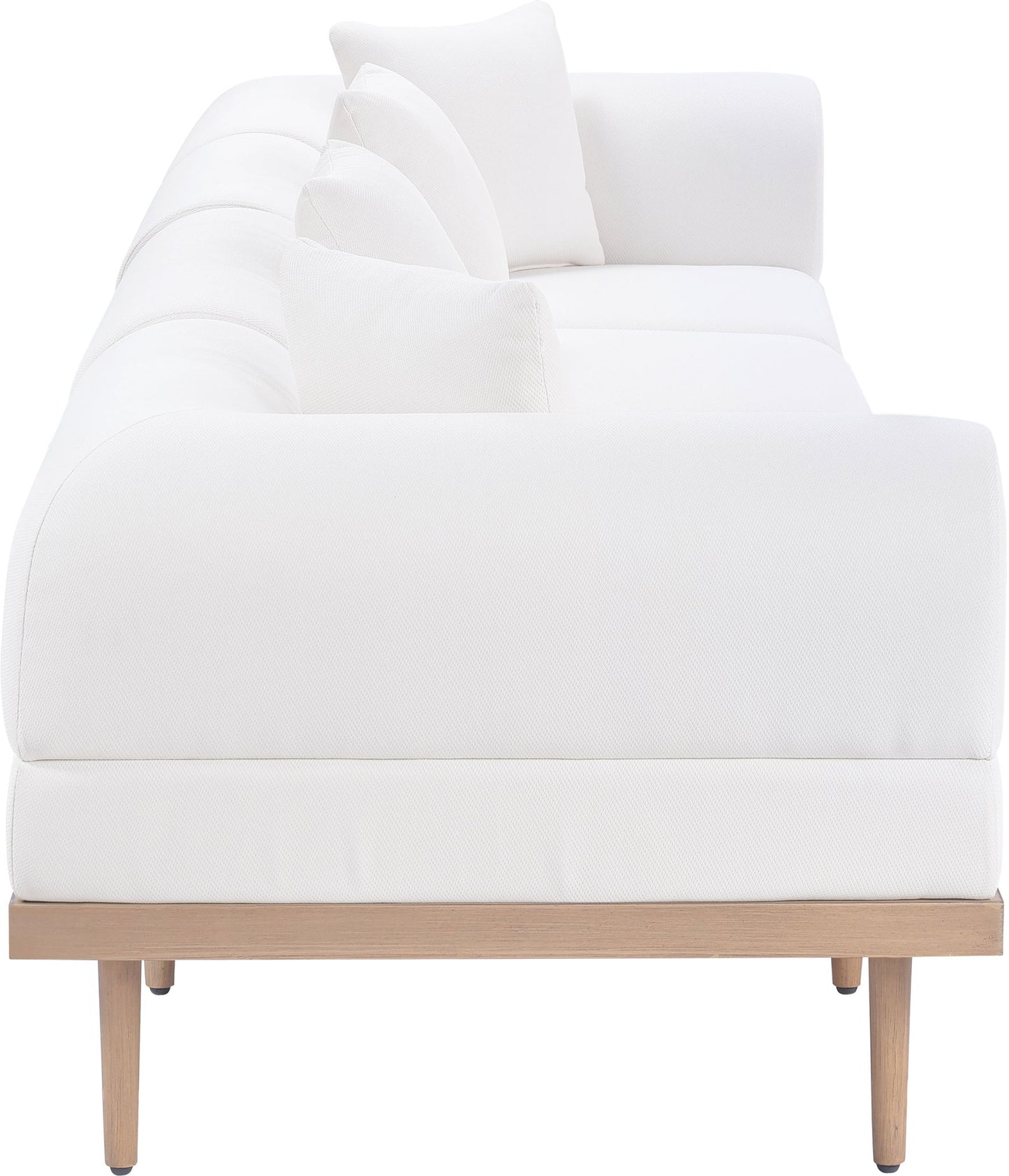 Laguna - 4 Piece Resilient Water Resistant Fabric 142" Upholstered Outdoor Patio Modular Sofa