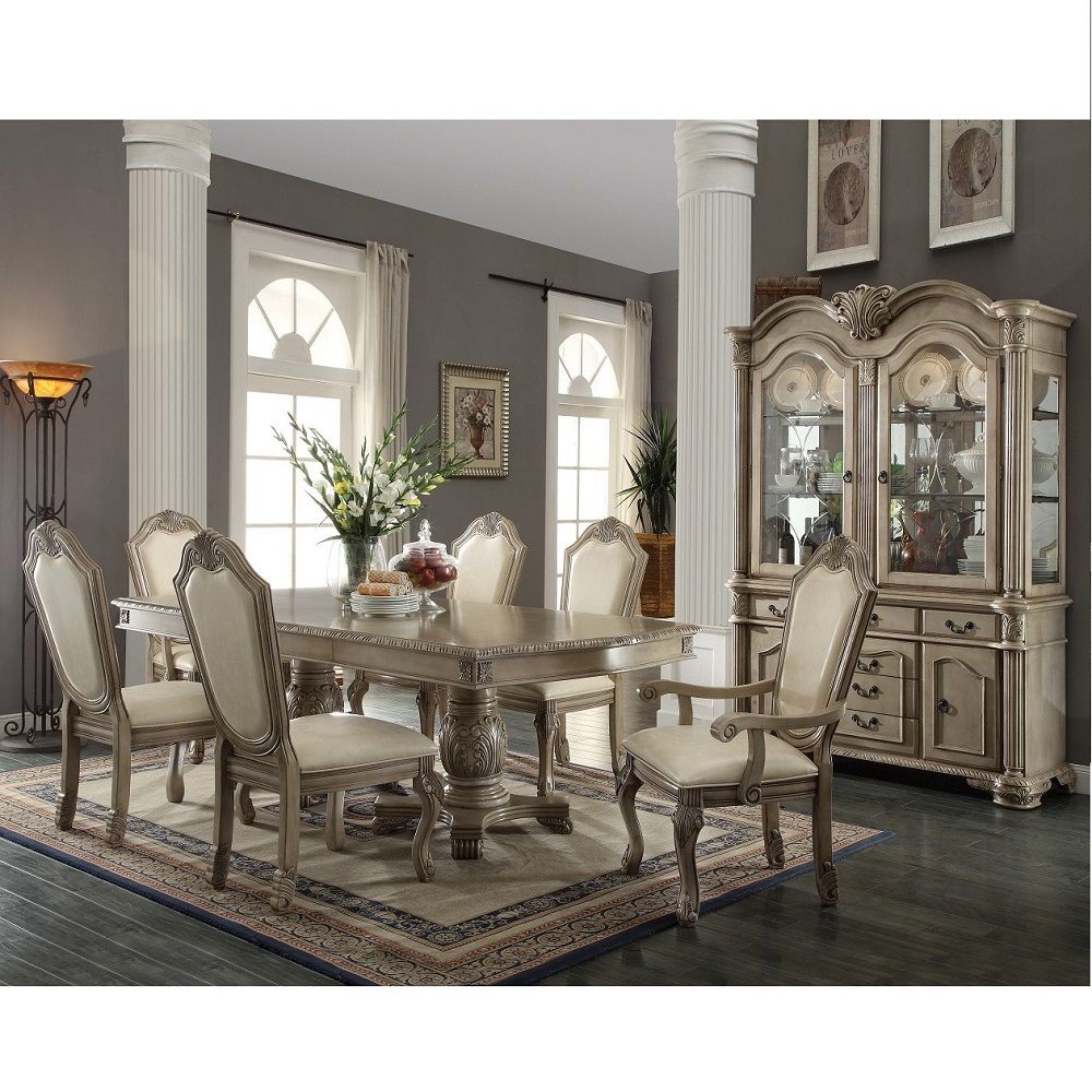 Chateau De Ville - Side Chair (Set of 2) - Synthetic Leather & Antique White