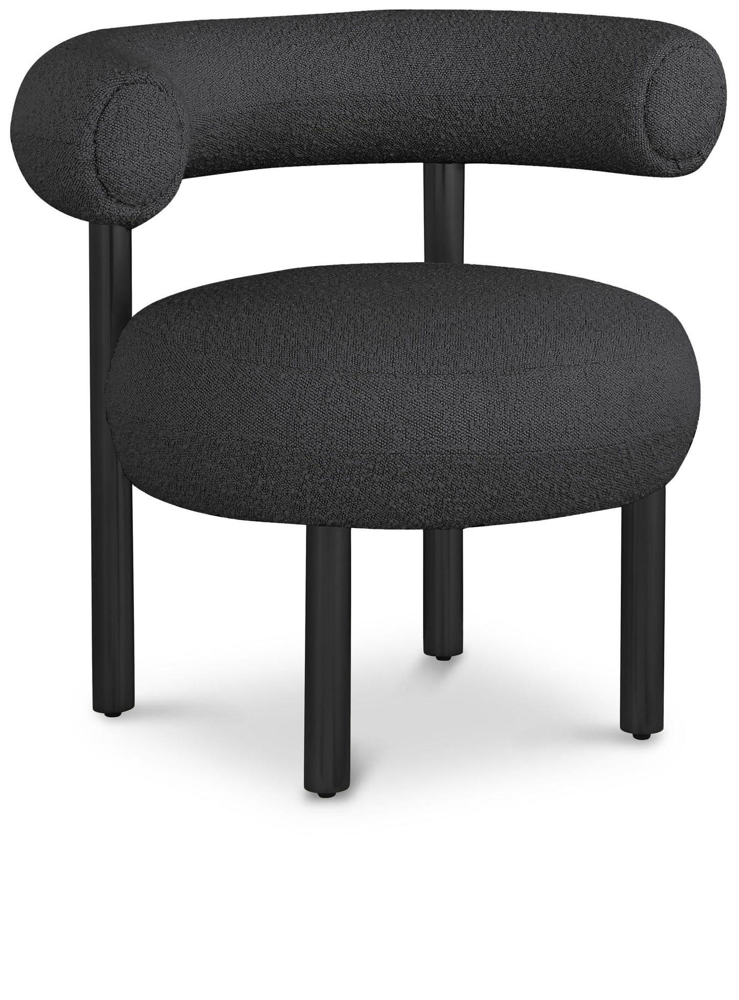 Bordeaux - Boucle Fabric Accent Chair With Black Legs