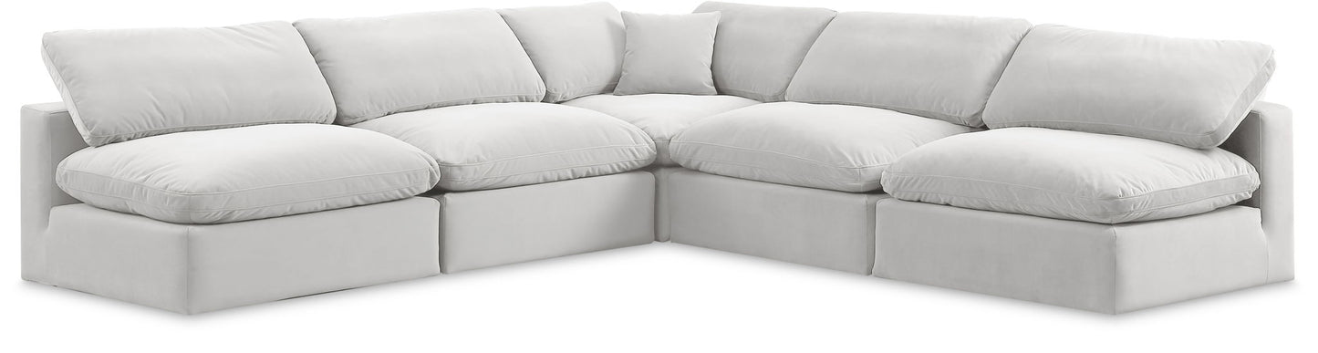 Comfy - 5 Piece Velvet Modular Corner Armless Sectional