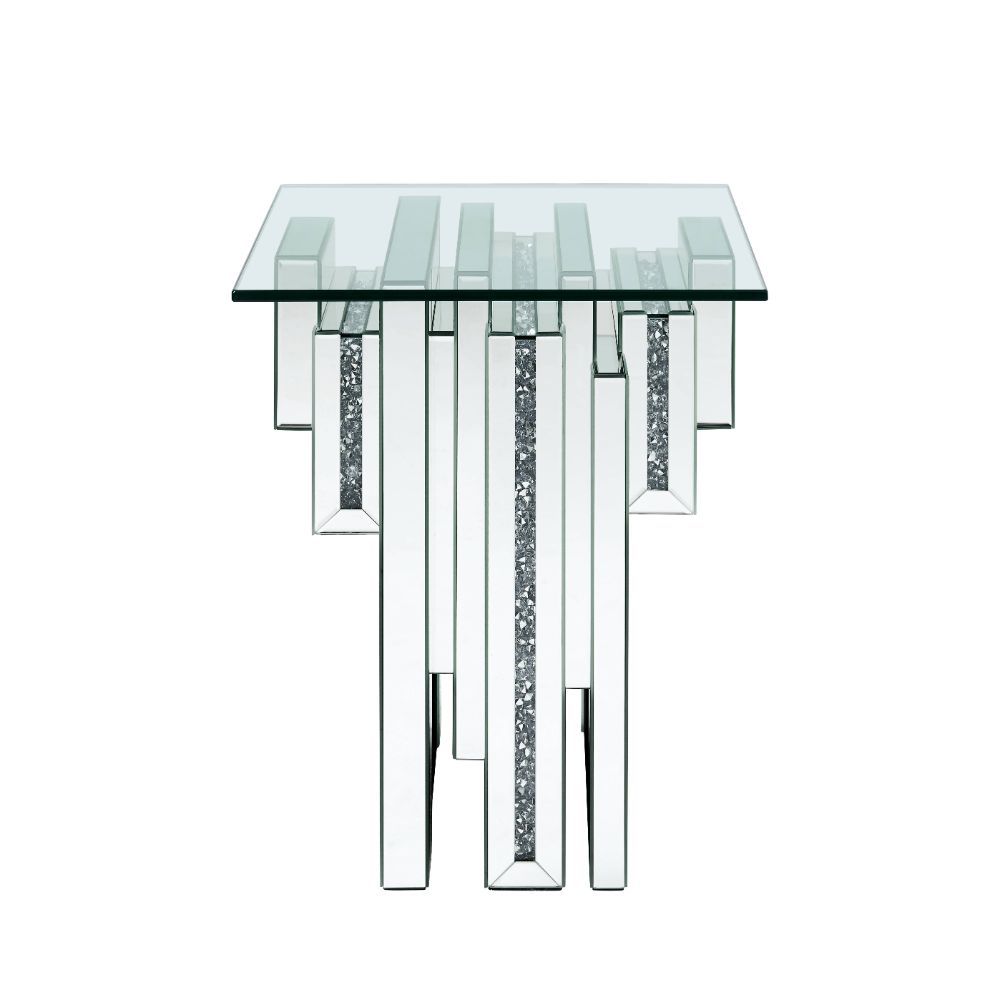 Noralie - 20" End Table With Faux Diamonds - Mirrored