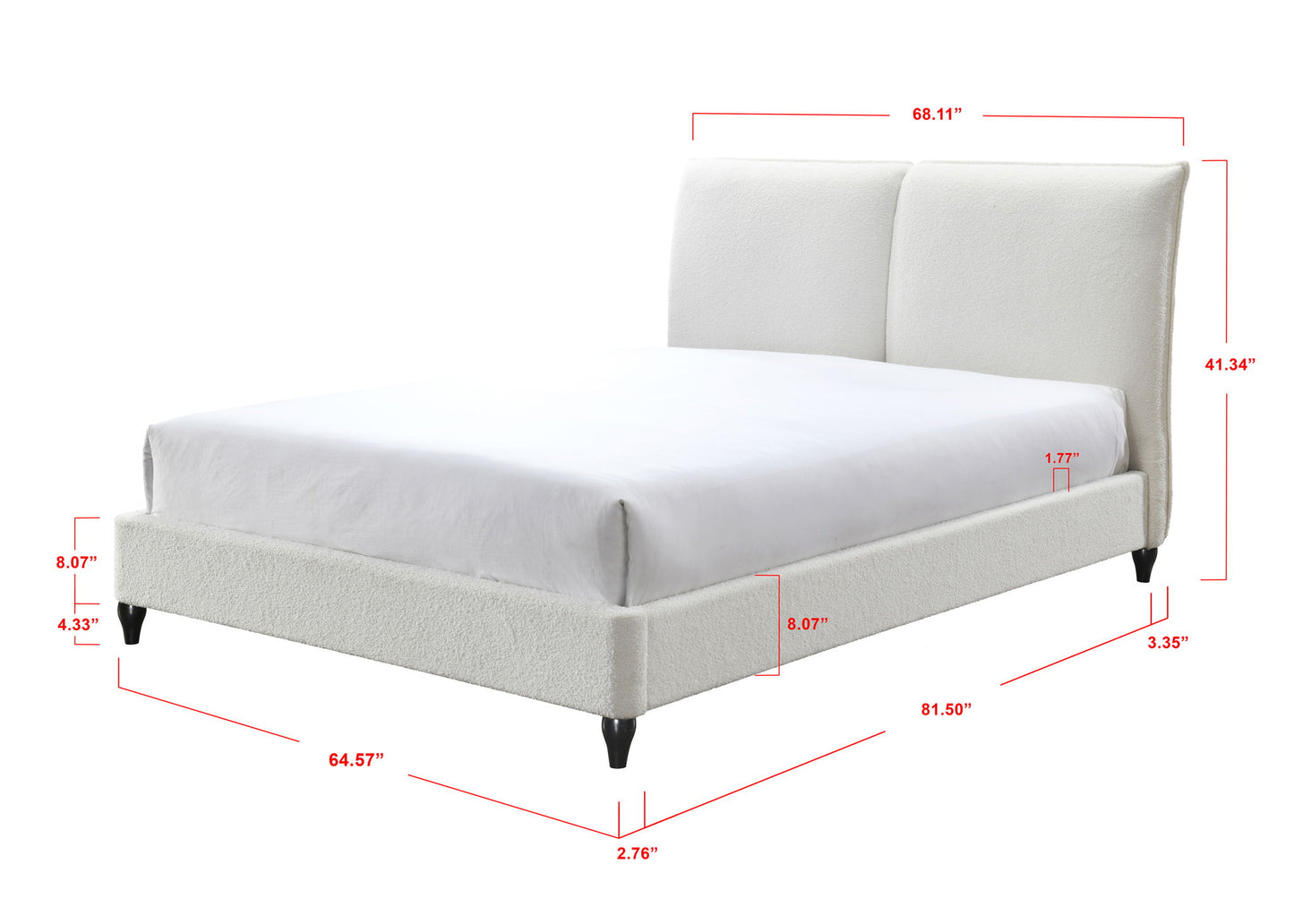 Jenn - Queen Upholstered Bed - White