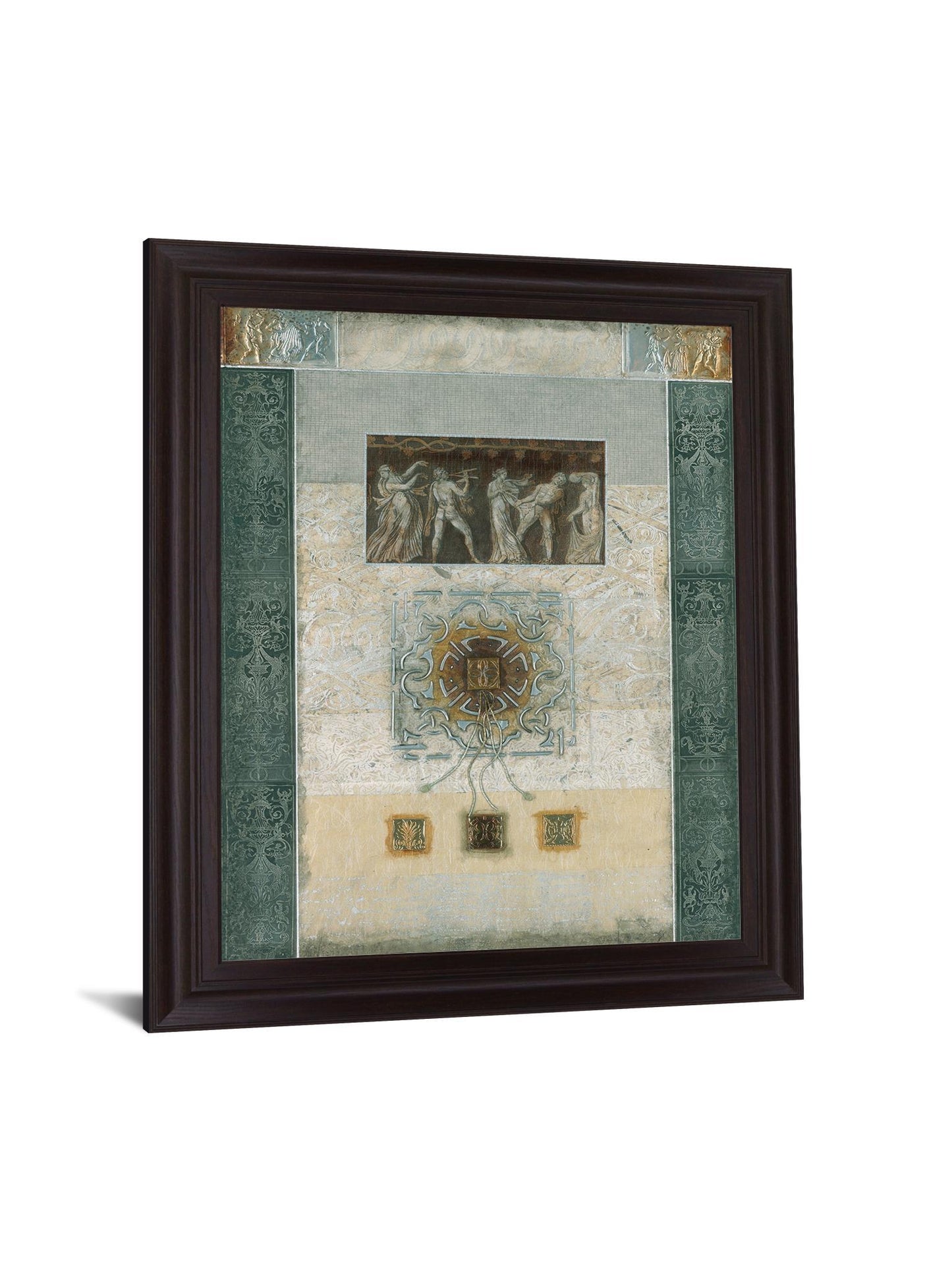 Verdant Fresco Geometry - 28" x 34" Framed Wall Art