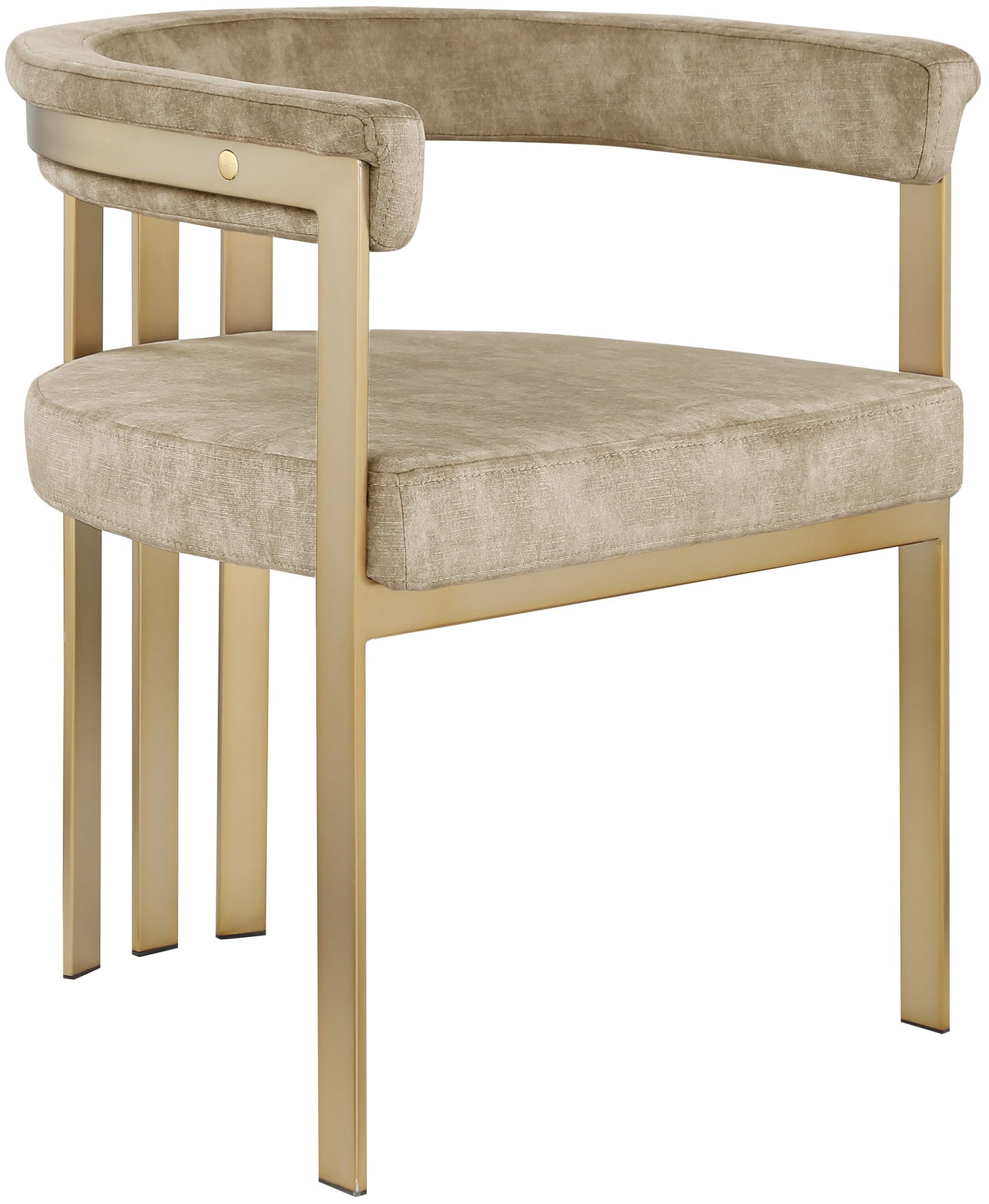 Marcello - Dining Chair With Brushed Gold Iron Frame (Set of 2) - Beige