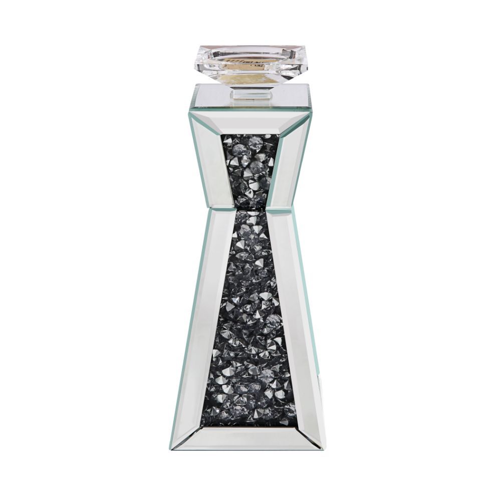 Noralie - Candle Holder (Set of 2) - Mirrored, Faux Diamonds